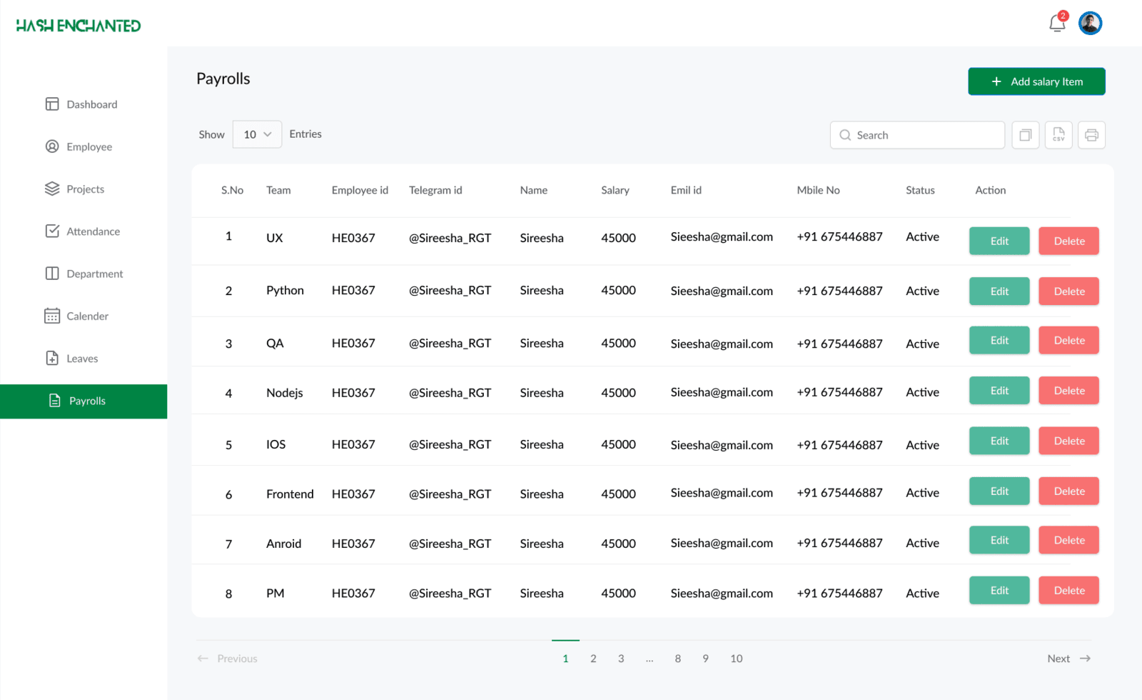 Payroll Management Preview